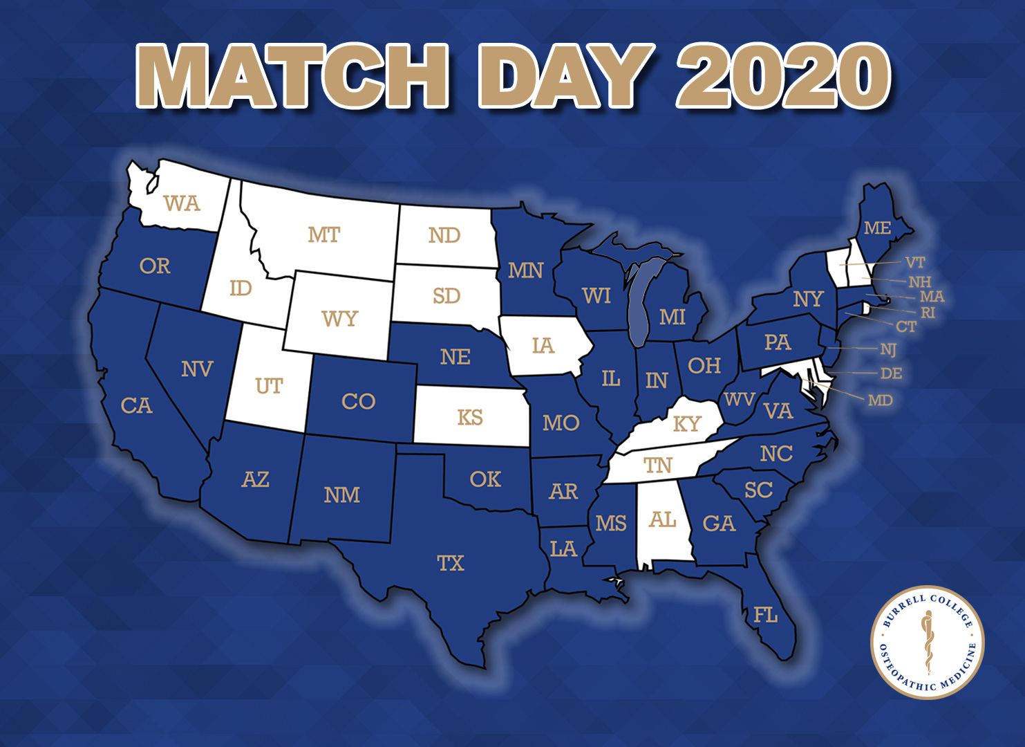Class of 2020 Match Map-U.S. only